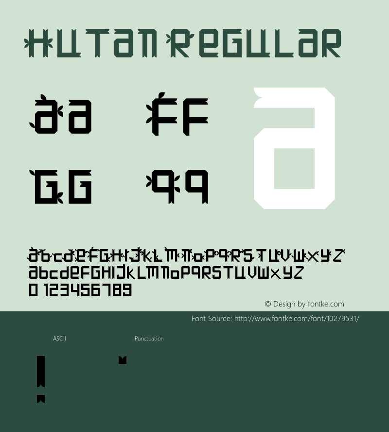 Hutan Regular Version 1.0 Font Sample
