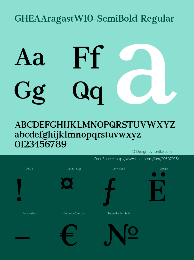 GHEA Aragast W10 SemiBold Version 1.1 Font Sample