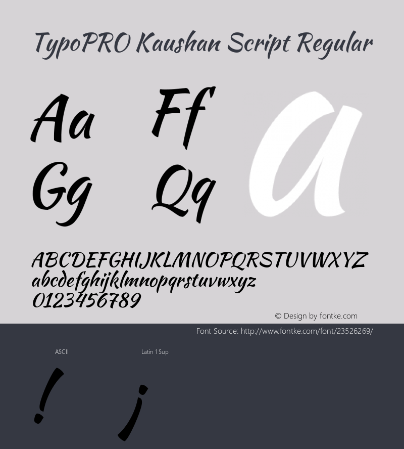 TypoPRO Kaushan Script Version 1.002 Font Sample