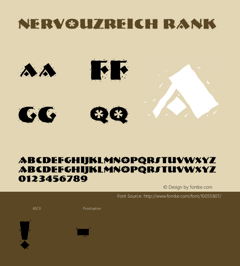 NervouzReich Rank Altsys Fontographer 4.0.4 11/8/94 Font Sample