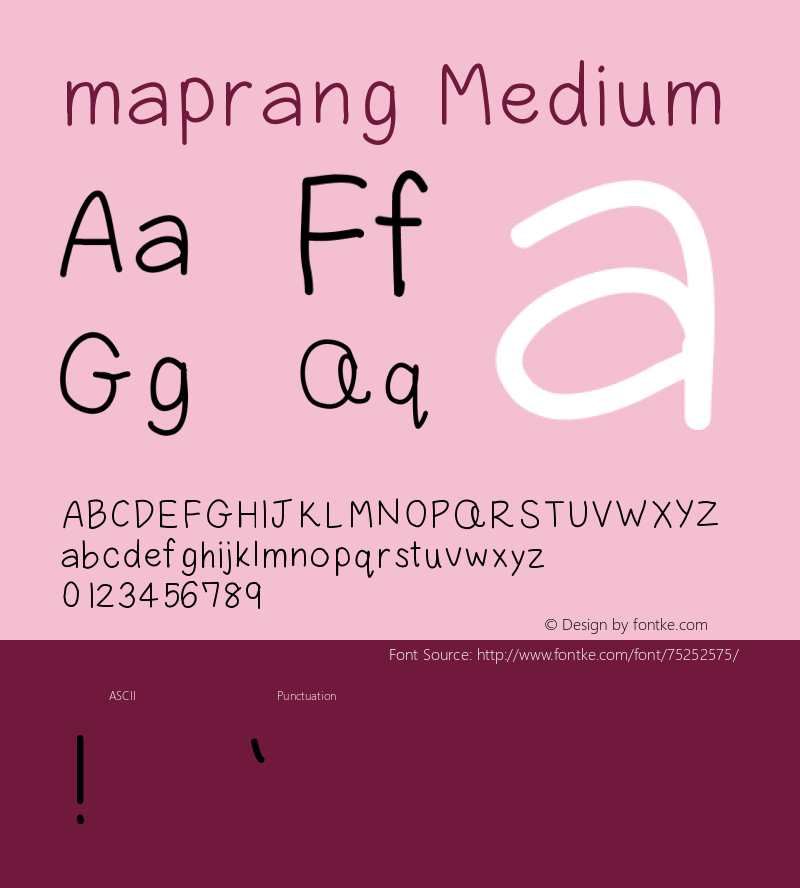 maprang Version 001.000 Font Sample