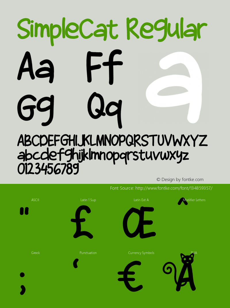 SimpleCat Version 1.00;March 29, 2020;FontCreator 12.0.0.2525 64-bit Font Sample