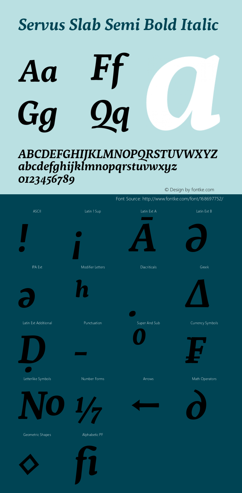 Servus Slab Semi Bold Italic 1.000图片样张