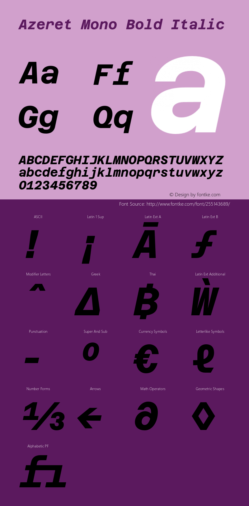 Azeret Mono Bold Italic Version 1.000; Glyphs 3.0.3, build 3084图片样张