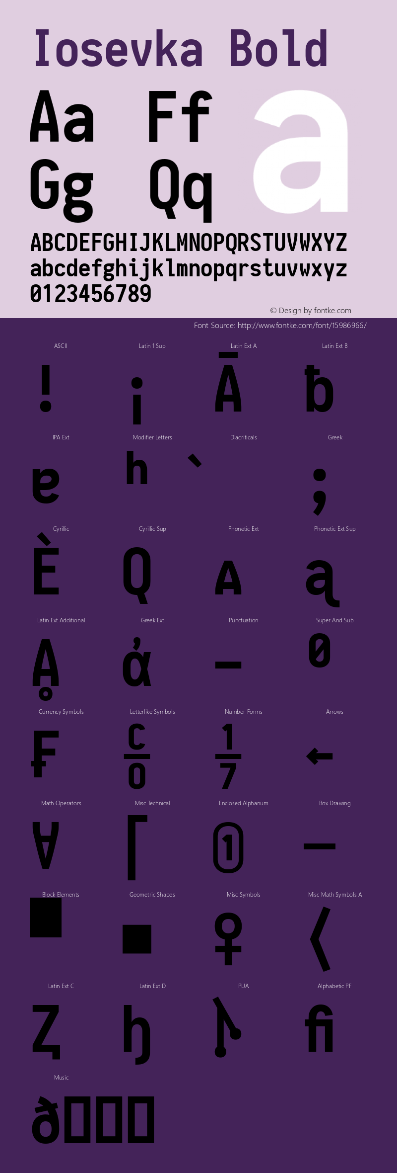 Iosevka Bold 1.3.0; ttfautohint (v1.4.1) Font Sample