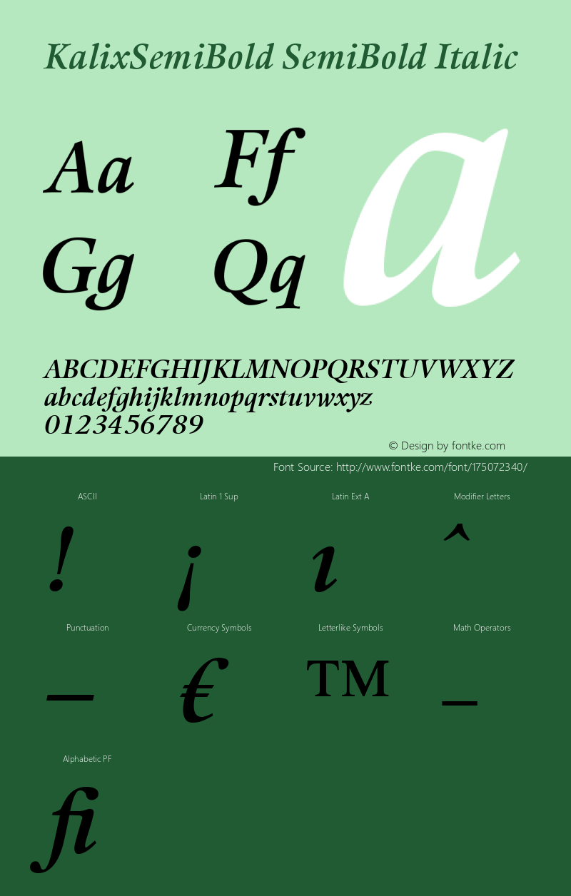 KalixSemiBold-Italic 005.000图片样张