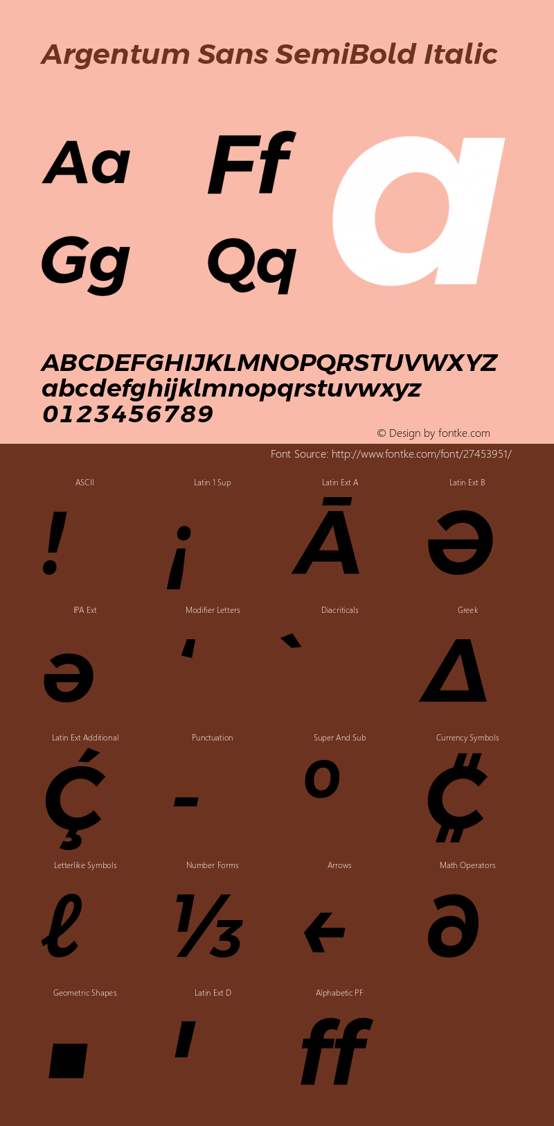 Argentum Sans SemiBold Italic Version 1.000; ttfautohint (v1.5.65-e2d9) Font Sample