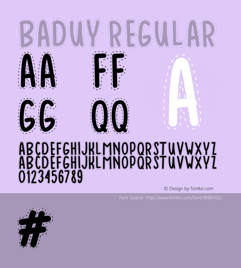 BADUY Regular Version 1.0 Font Sample