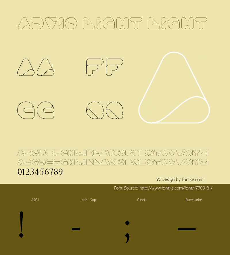Advio Light Light Version 1.00 September 6, 2016, initial release Font Sample