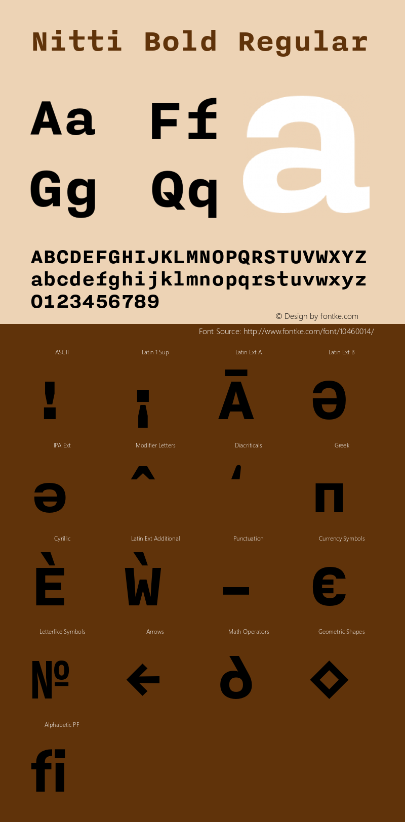 Nitti Bold Regular Version 2.001;PS 002.001;hotconv 1.0.56;makeotf.lib2.0.21325 Font Sample