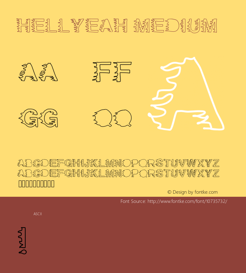 HellYeah Medium Version 001.000 Font Sample