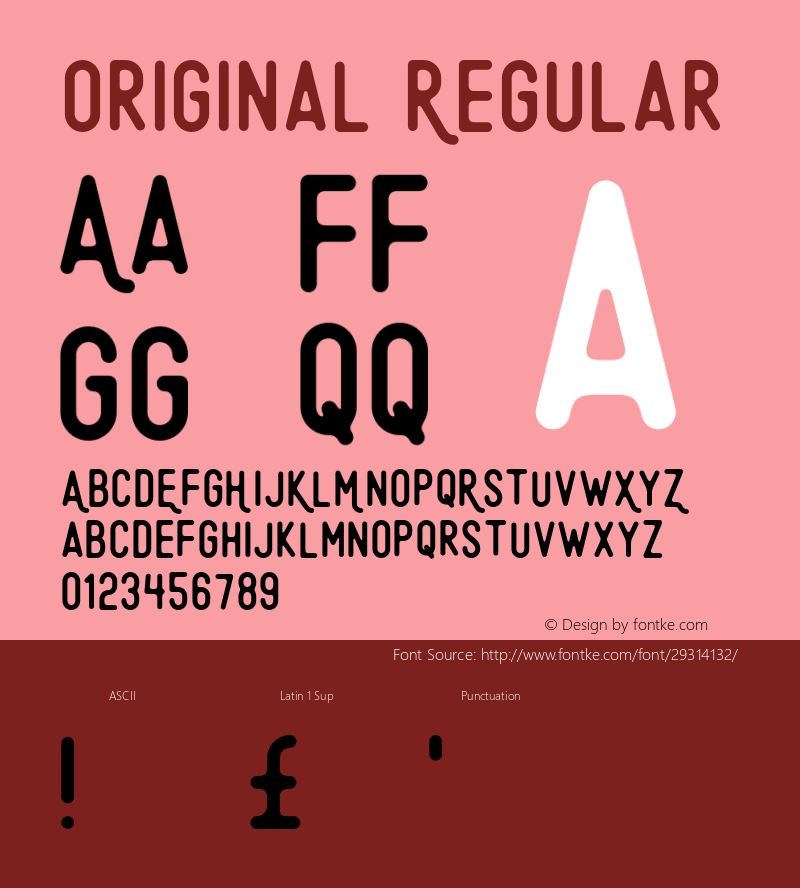 Original Version 01.00 Font Sample