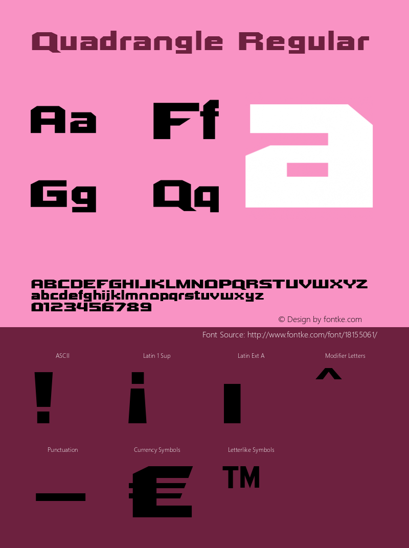 Quadrangle Regular OTF 4.000;PS 001.001;Core 1.0.29 Font Sample