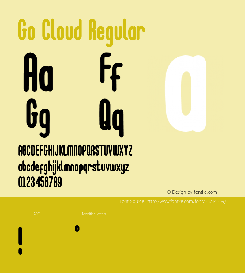 Go Cloud Version 1.000 Font Sample