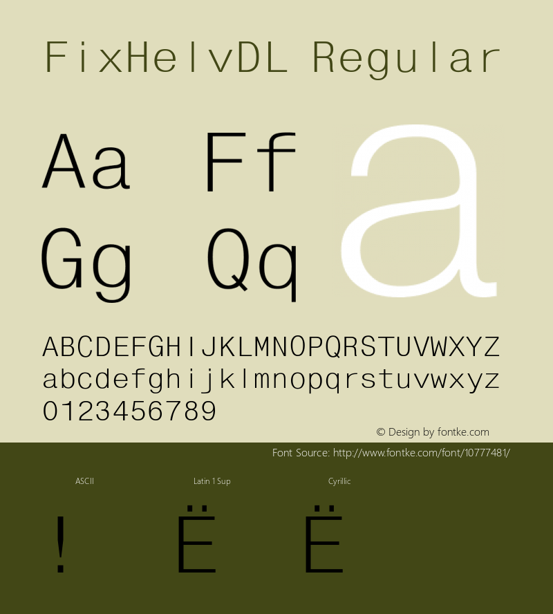 FixHelvDL Regular Unknown Font Sample