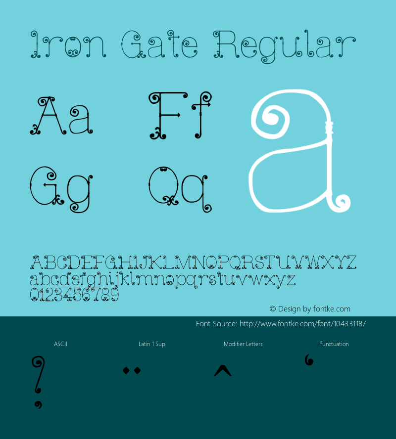 Iron Gate Regular Version 1.00 November 21, 2011, initial release, www.yourfonts.com Font Sample