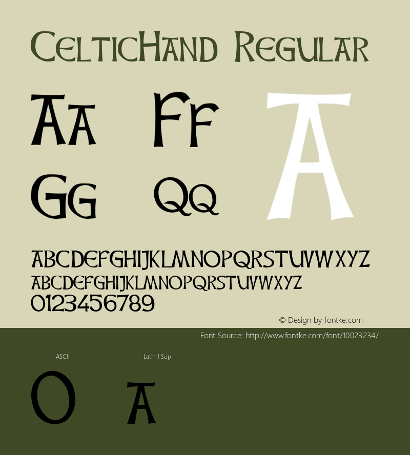 CelticHand Regular Altsys Metamorphosis:4/30/93 Font Sample