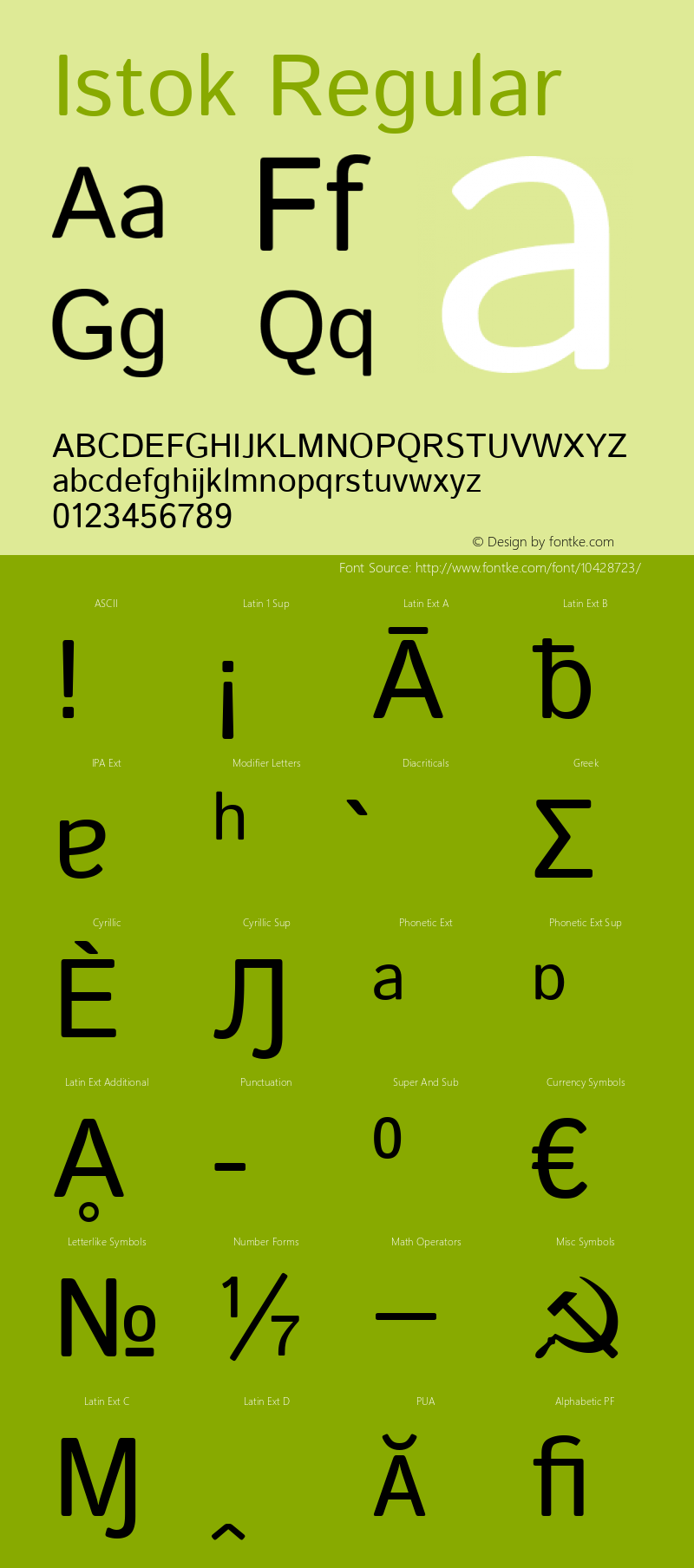 Istok Regular Version 1.0 Font Sample