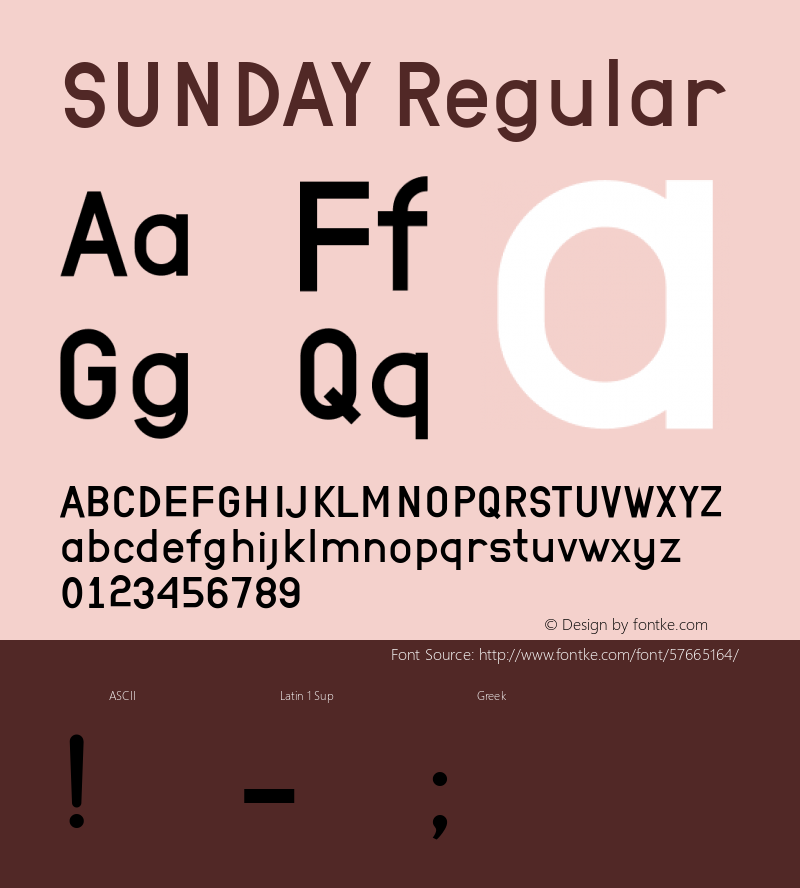 SUNDAY Version 1.00;February 25, 2020;FontCreator 11.5.0.2427 32-bit Font Sample