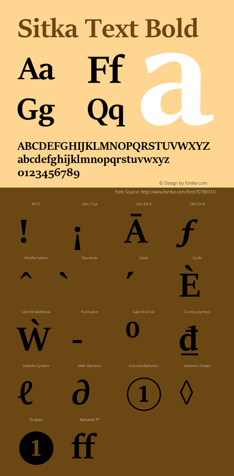 Sitka Text Bold Version 1.10 Font Sample