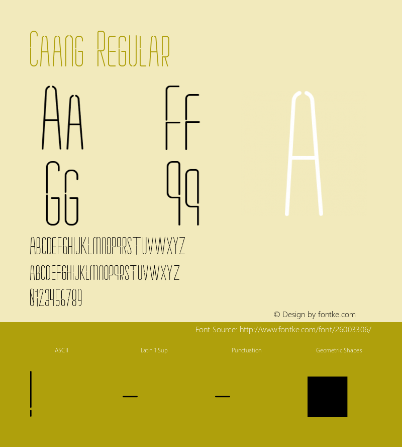 Caang Regular Version 1.000 Font Sample