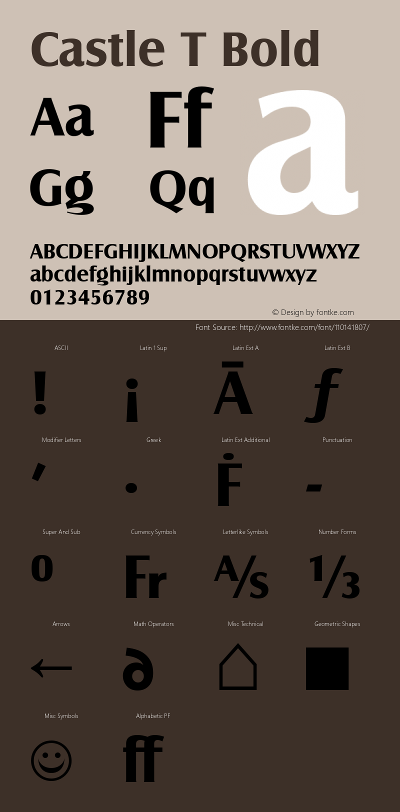 CastleT Bold Version 1.10 Font Sample