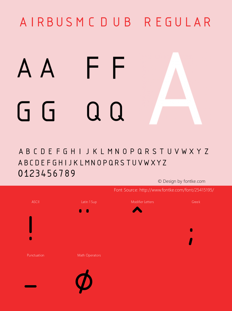 AirbusMCDUb 1.10 Font Sample