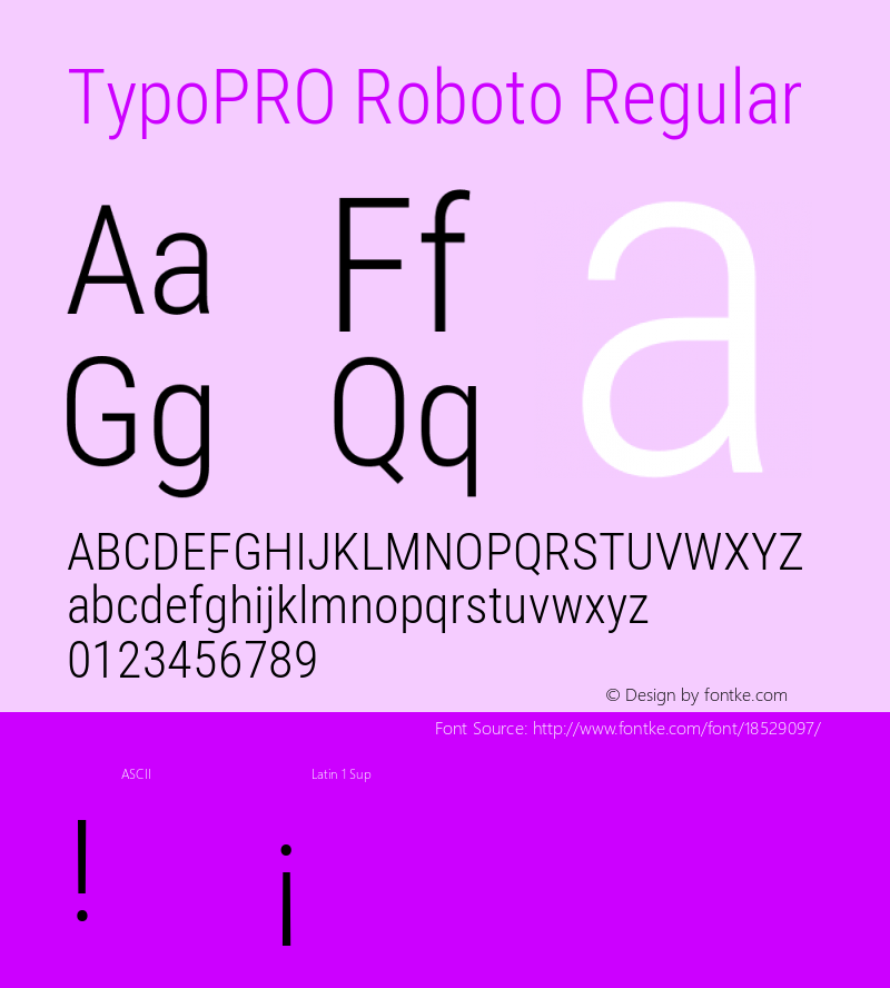 TypoPRO Roboto Regular Version 2.135; 2016 Font Sample