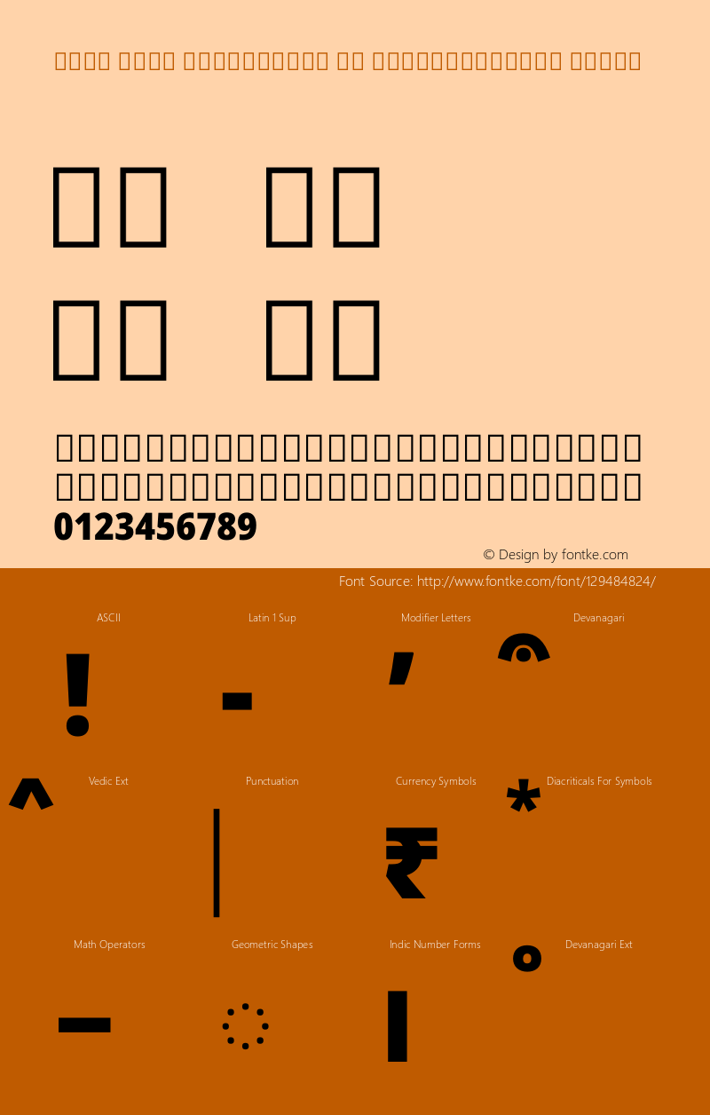 Noto Sans Devanagari UI SemiCondensed Black Version 2.001 Font Sample