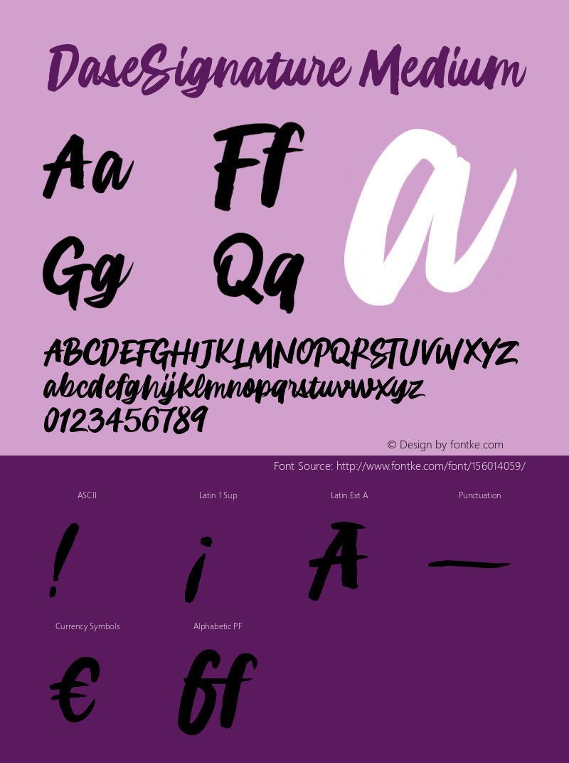 DaseSignature Version 001.000 Font Sample