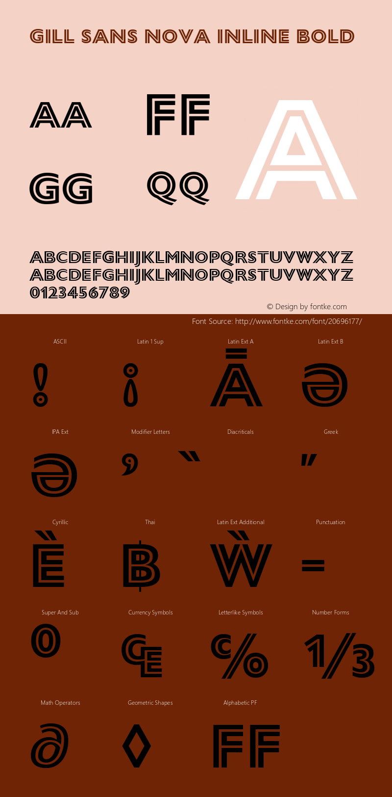 Gill Sans Nova Inline Bold Version 1.00 Font Sample