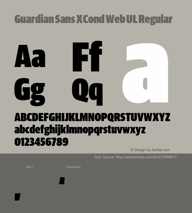 Guardian Sans XCond Web UL Regular Version 1.1 2012 Font Sample