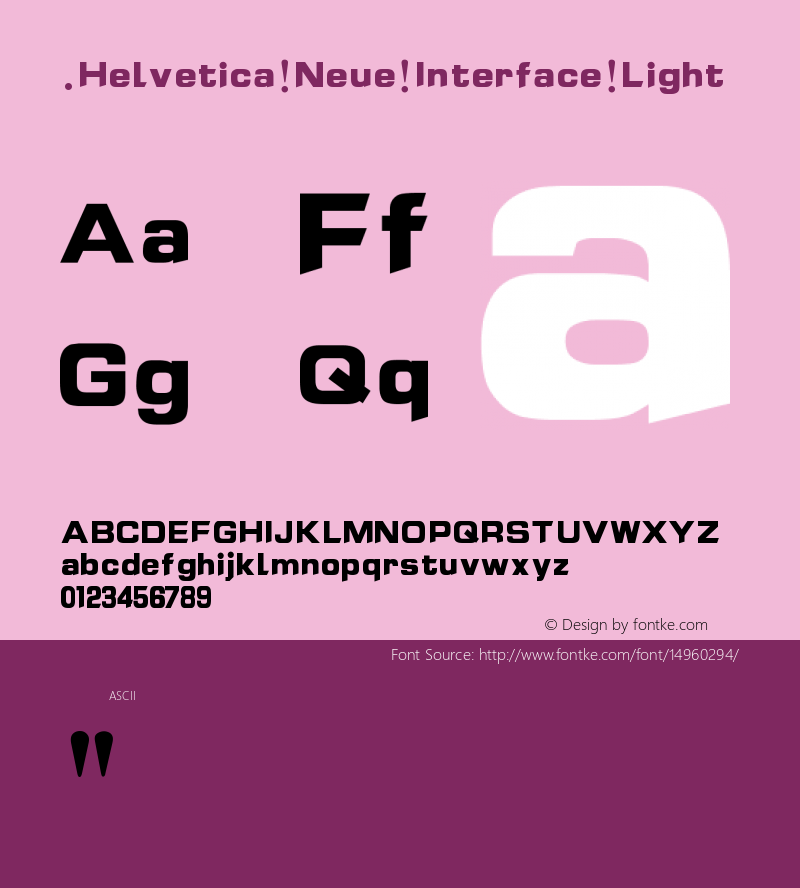 .Helvetica Neue Interface Light 10.0d35e1 Font Sample