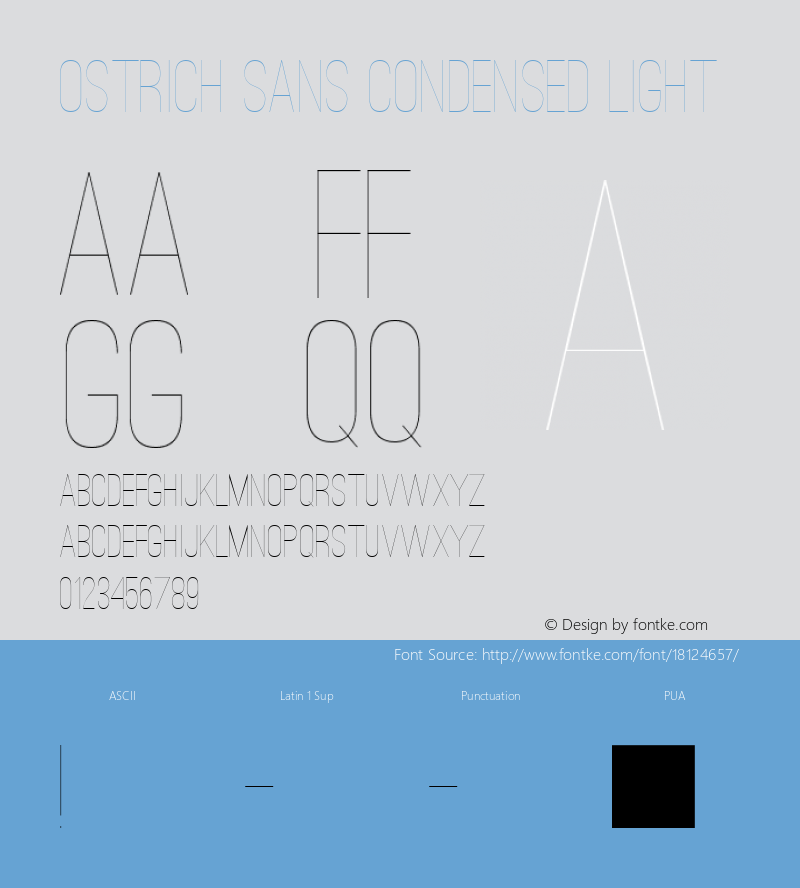 Ostrich Sans Condensed Light Version 1.000 Font Sample