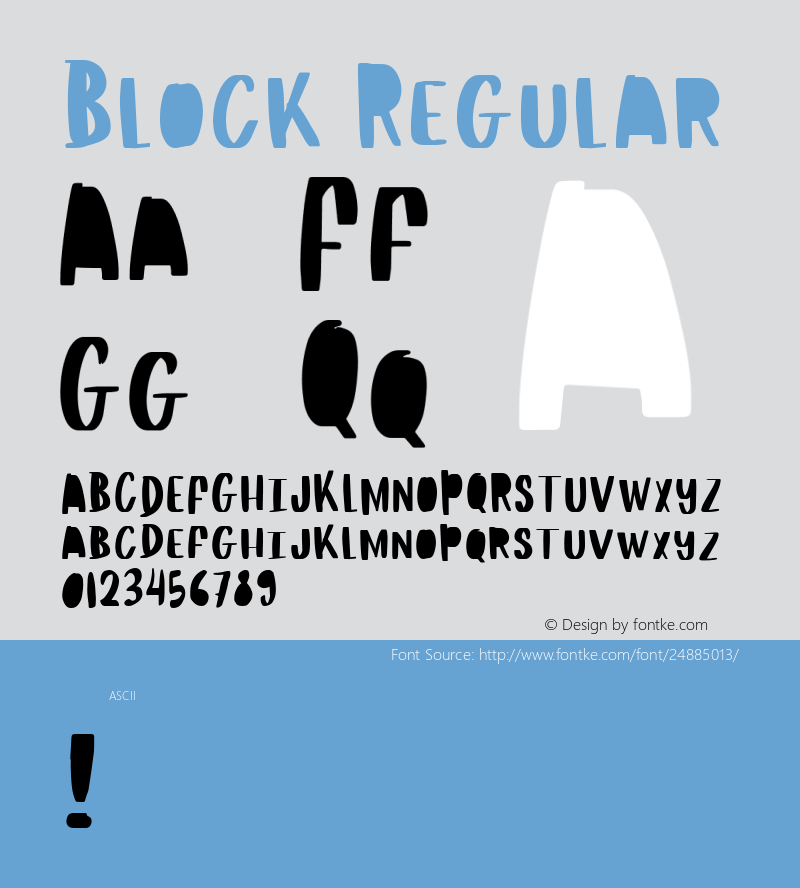 Block-Regular Version 1.000 Font Sample