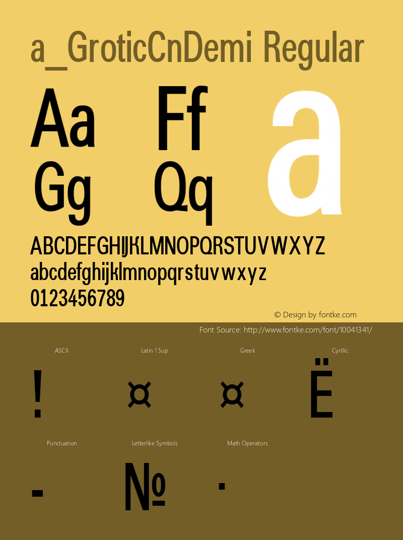 a_GroticCnDemi Regular Macromedia Fontographer 4.1 8.07.97 Font Sample