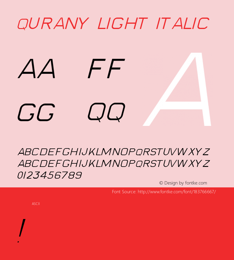 Qurany-LightItalic Version 1.000图片样张