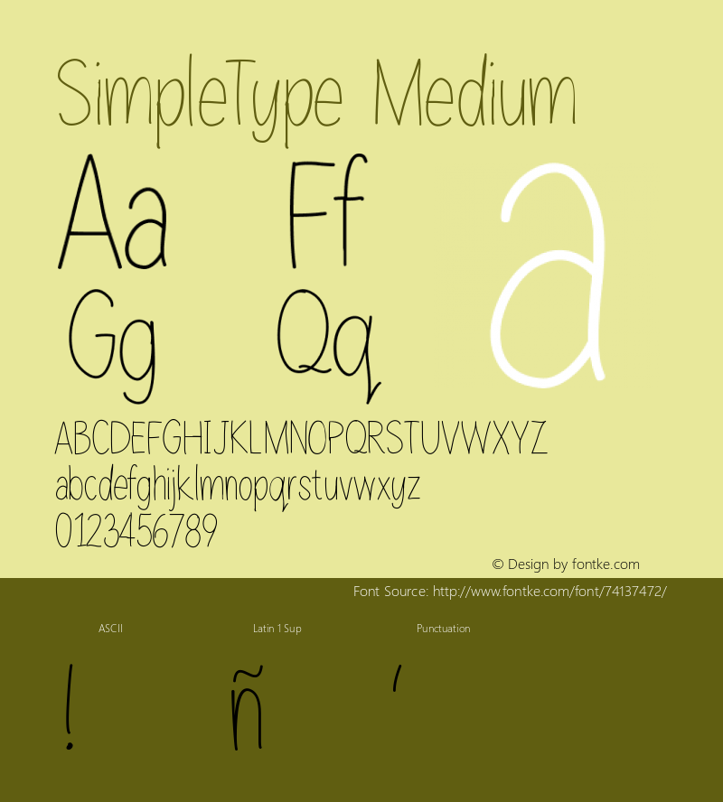 SimpleType Version 001.000 Font Sample