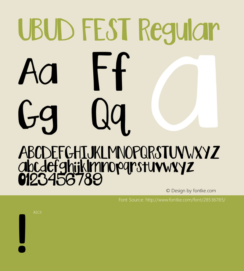 UBUD FEST Version 1.0 Font Sample