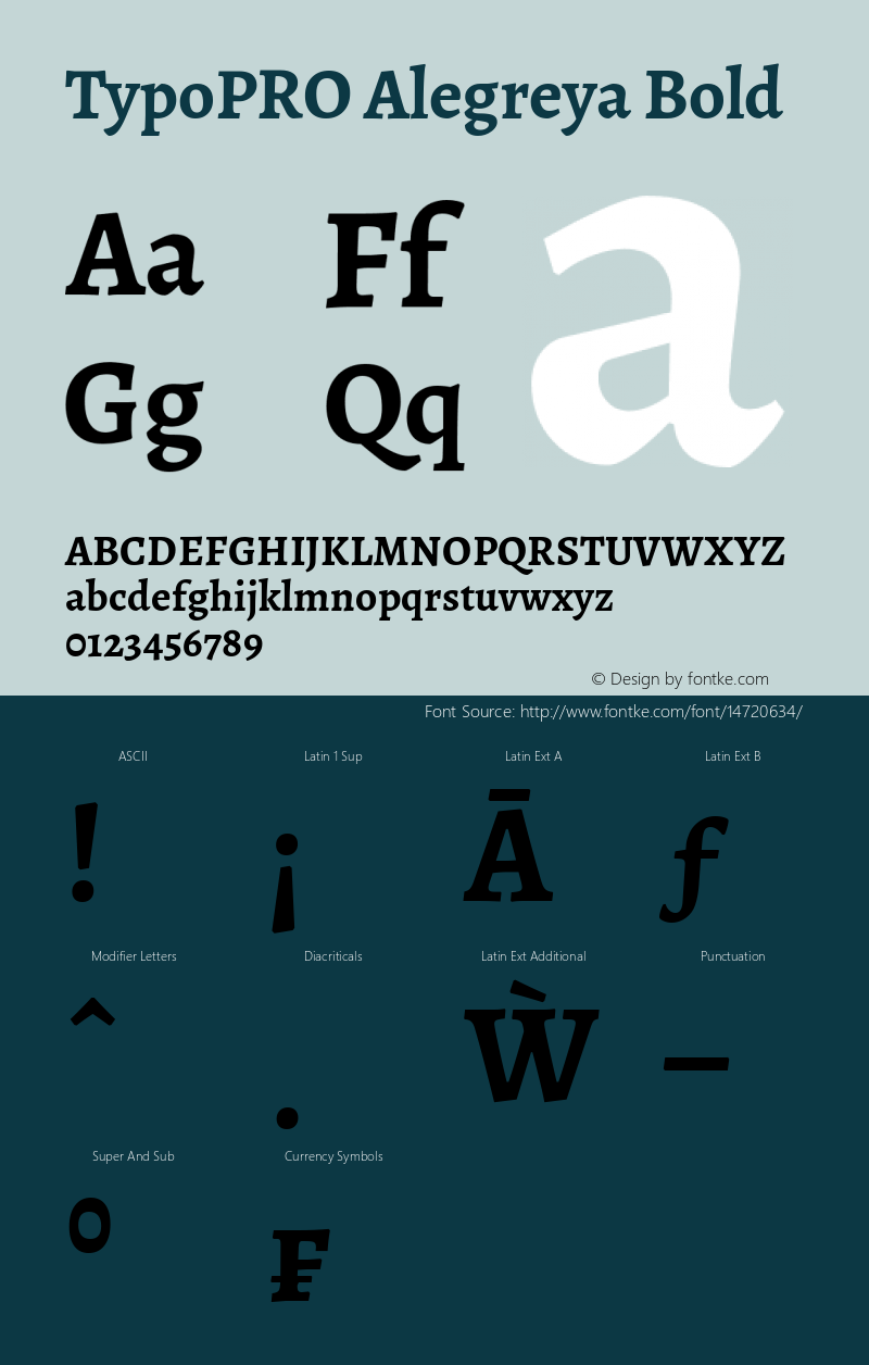 TypoPRO Alegreya Bold Version 1.003 Font Sample