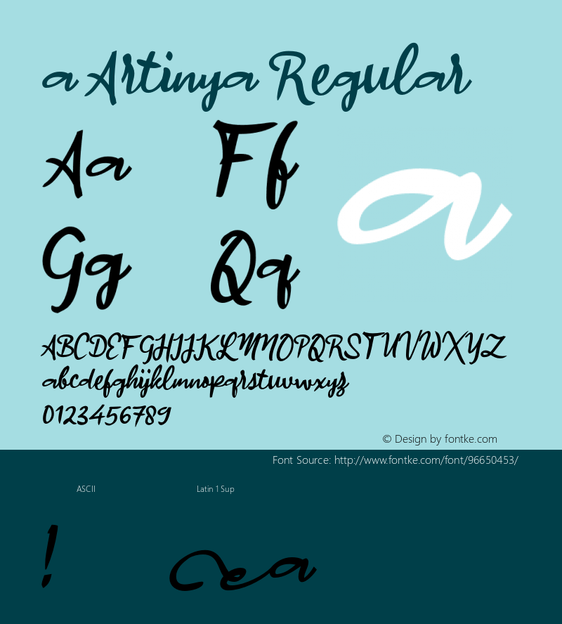 artinya Version 001.000 Font Sample