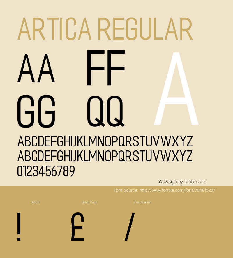 Artica Regular Version 1.00 2018 Font Sample