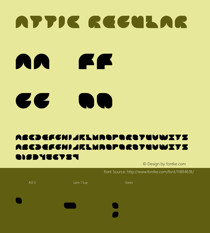 Attic Regular Version 1.0 Font Sample