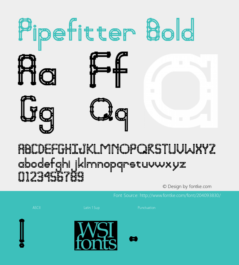 Pipefitter Bold Macromedia Fontographer 4.1 7/20/96图片样张