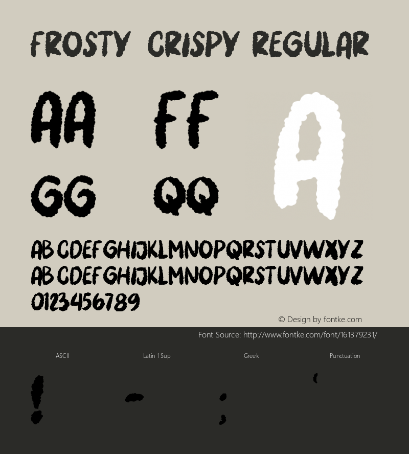 Frosty Crispy Version 1.00;May 12, 2021;FontCreator 13.0.0.2683 64-bit Font Sample