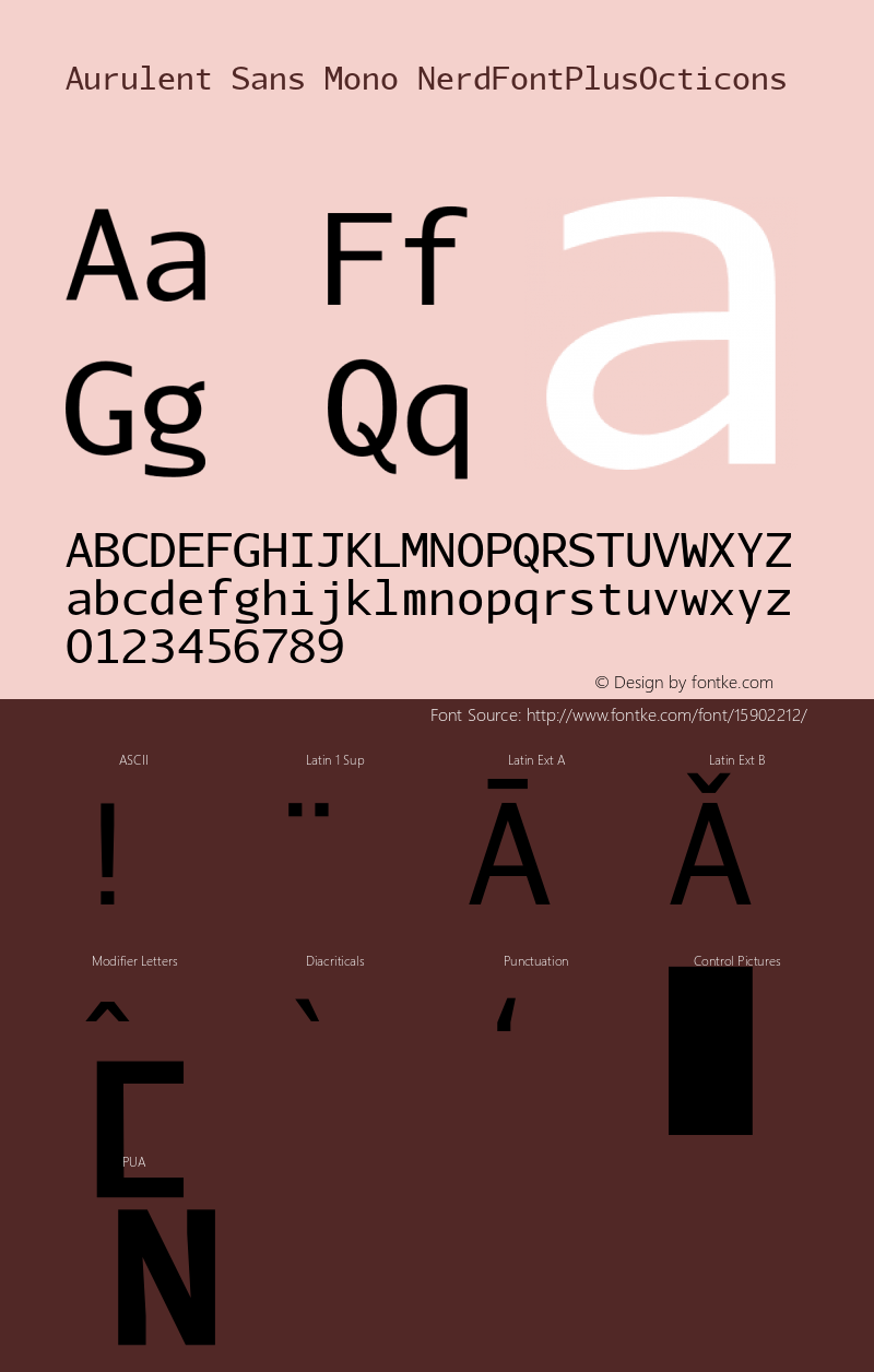 Aurulent Sans Mono NerdFontPlusOcticons Version 2007.05.04 Font Sample