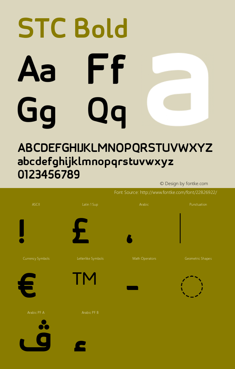 STC Bold Version 1.03 October 2, 2014 Font Sample