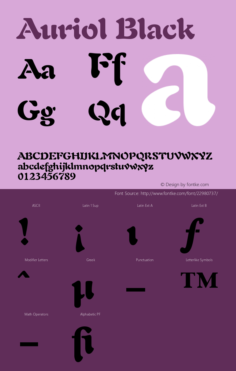 Auriol Black Version 001.001 Font Sample