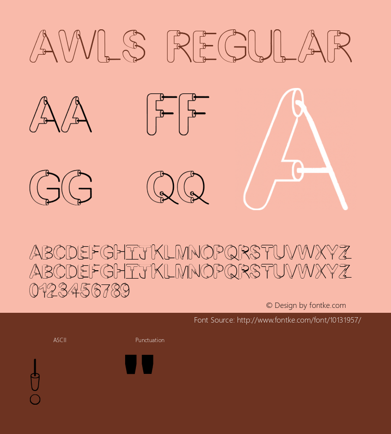 Awls Regular Awls version 2.1 Font Sample