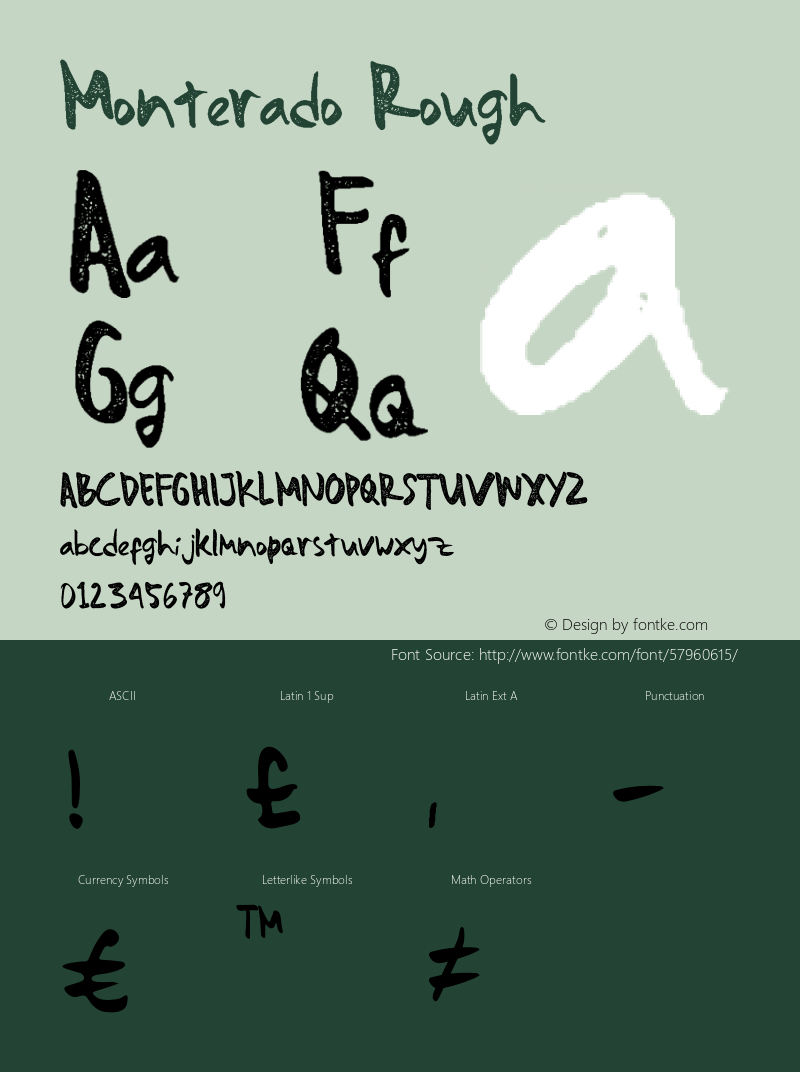 Monterado Rough Version 1.003;Fontself Maker 3.5.1 Font Sample